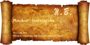 Mauker Bernarda névjegykártya
